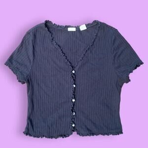 Levis brand dark gray ruffle